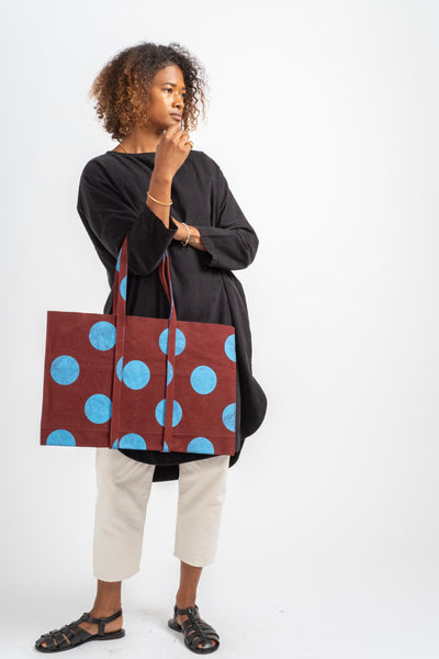 Medium Washed Canvas Tote in Sky Blue 2nd Dot