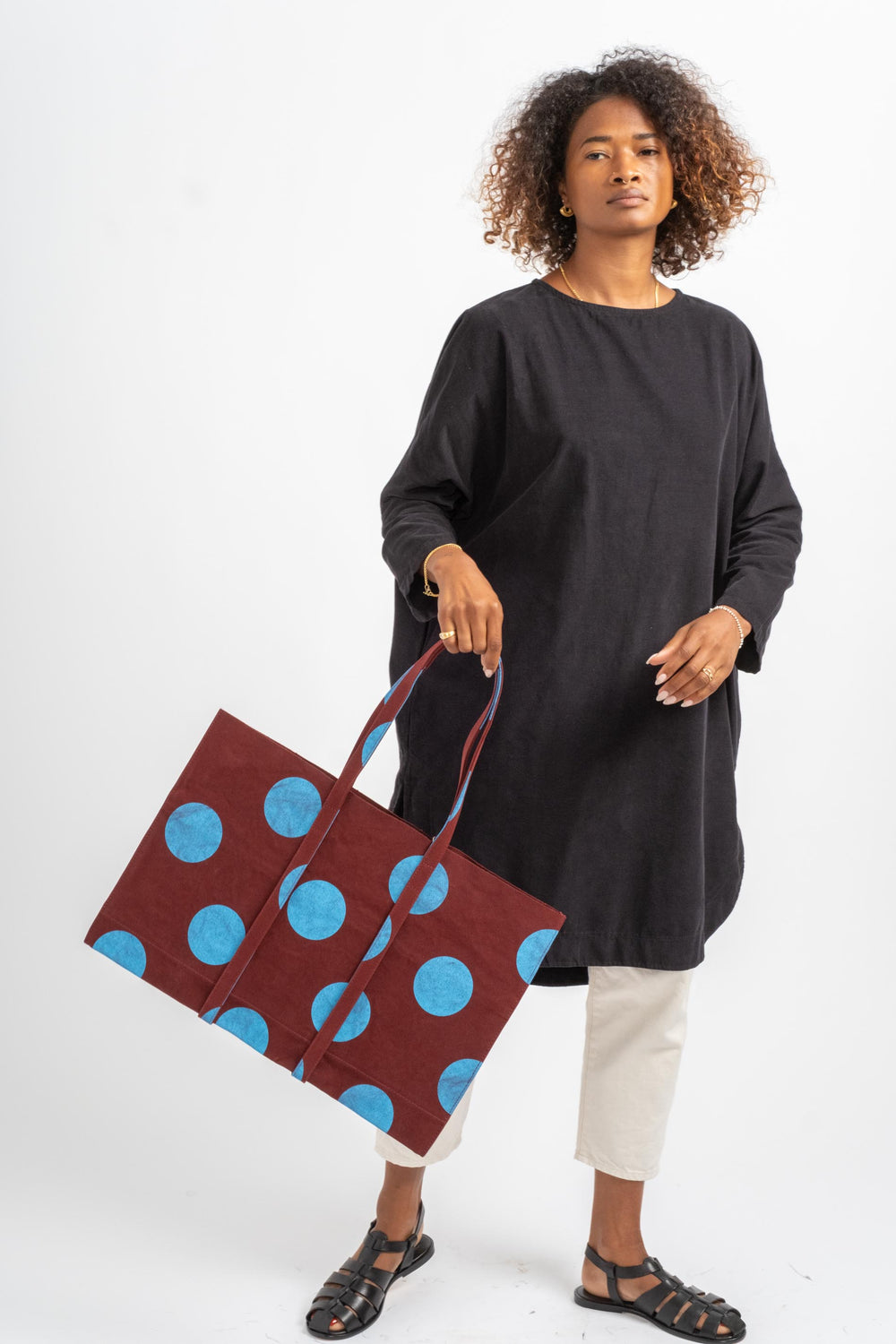 Medium Washed Canvas Tote in Sky Blue 2nd Dot