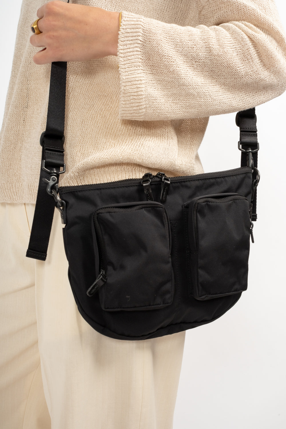 Small Gabardine Bodybag in Black