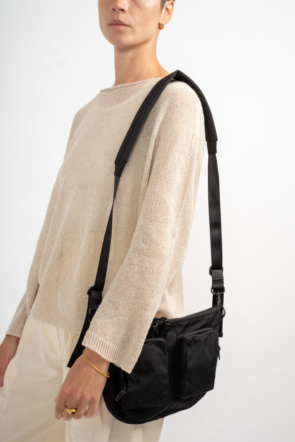 Small Gabardine Bodybag in Black