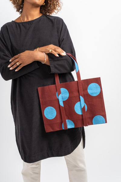 Small Washed Canvas Tote in Sky Blue 2nd Dot