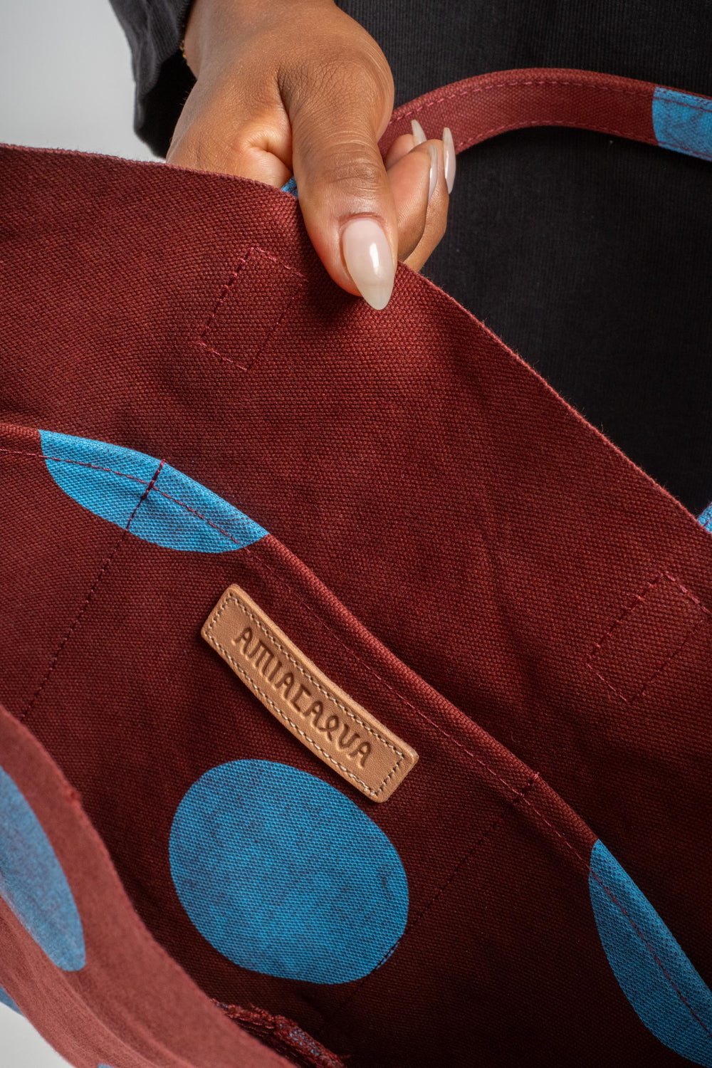 Small Washed Canvas Tote in Sky Blue 2nd Dot