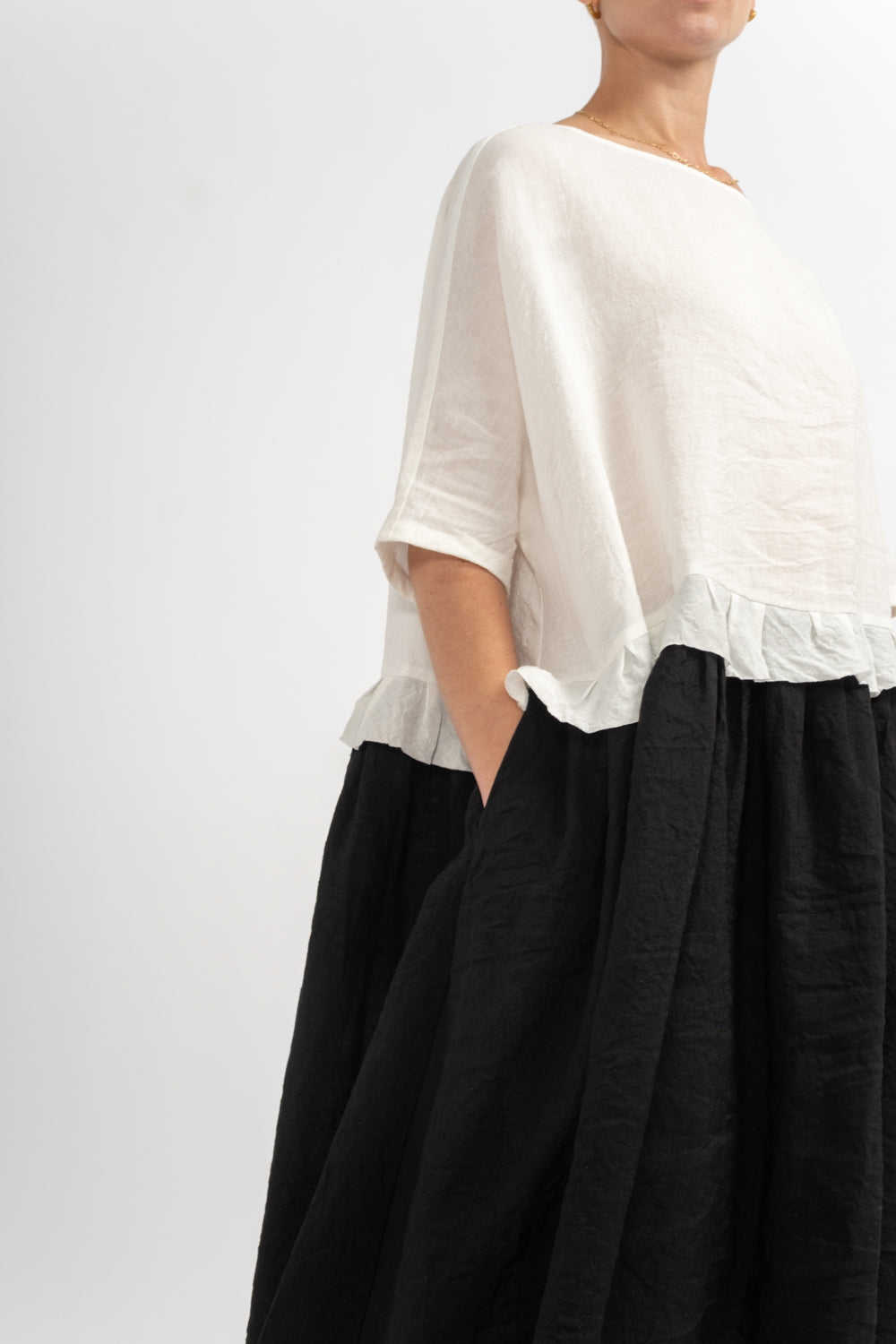 Dress P1933 in Meringue + Black