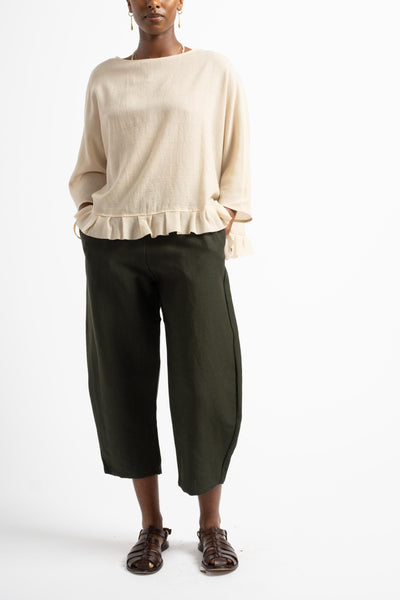 Elastic Waist Pants in Forest