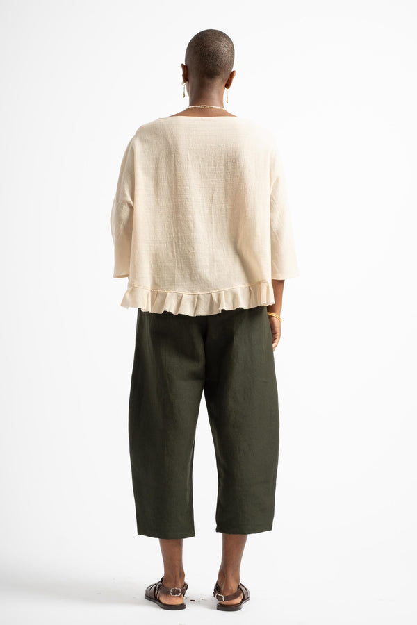 Elastic Waist Pants in Forest