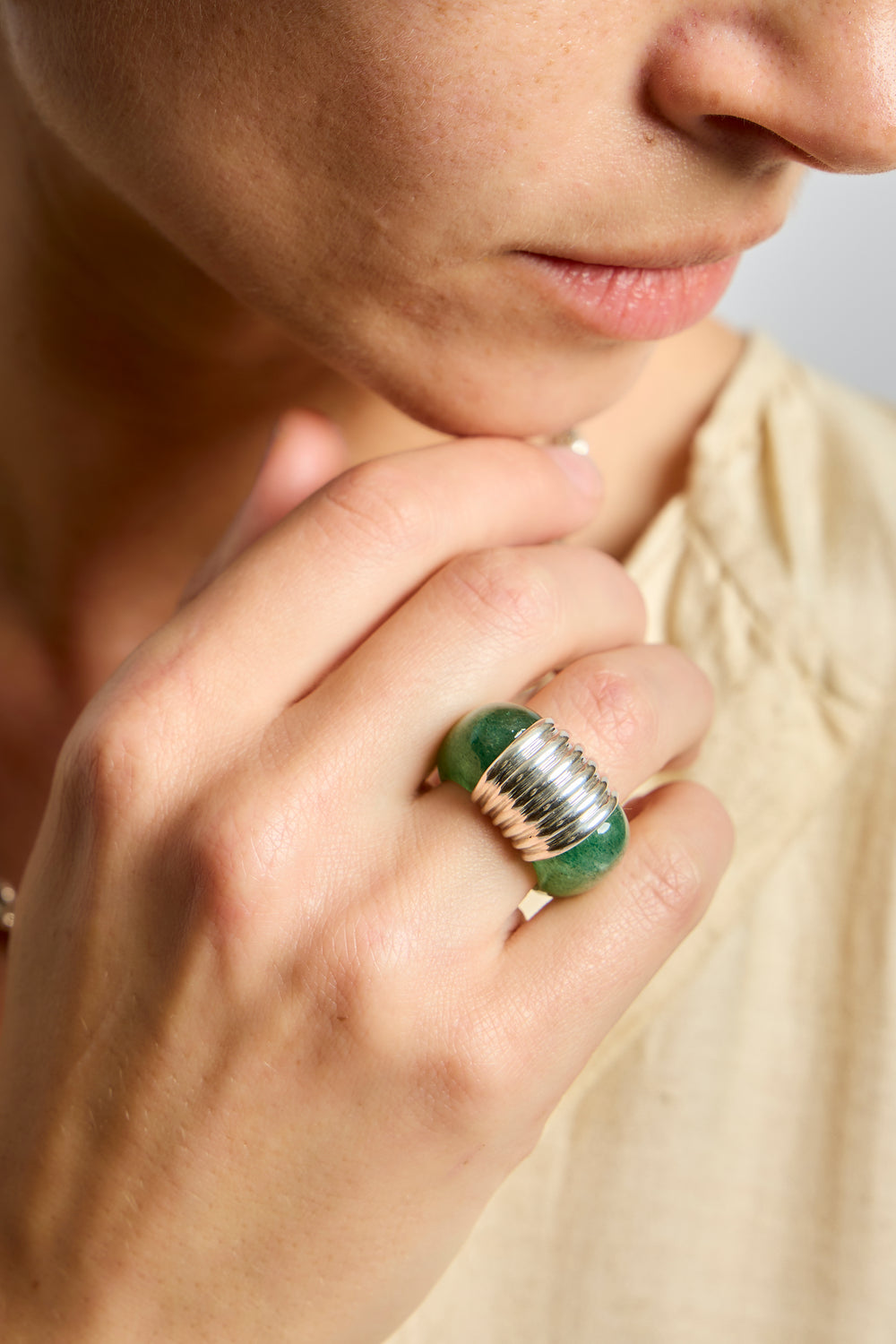 Kiwa Ring in Green Strawberry