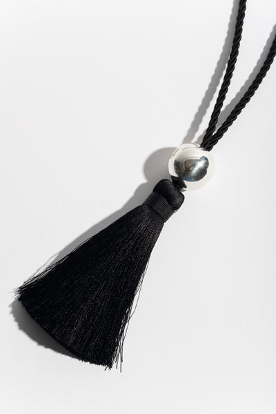 Silver Ball Tassel Necklace
