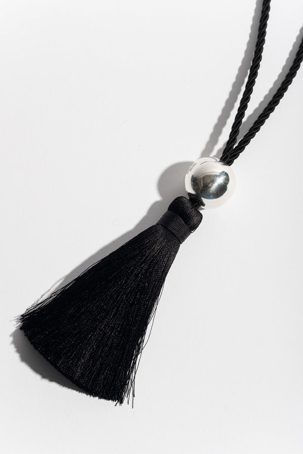 Silver Ball Tassel Necklace