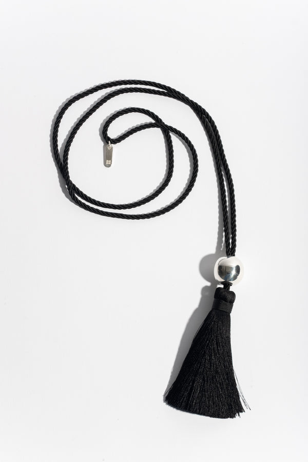 Silver Ball Tassel Necklace