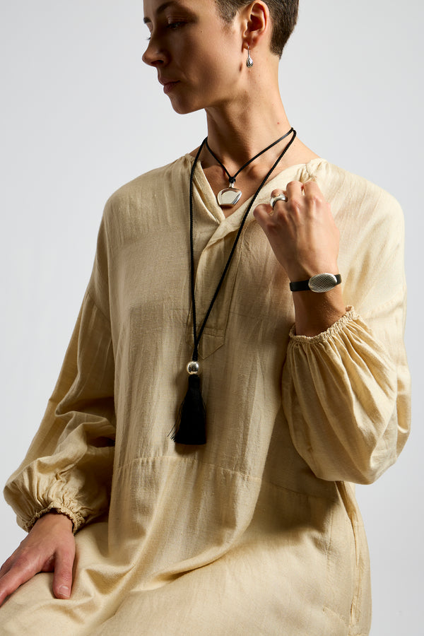 Silver Ball Tassel Necklace