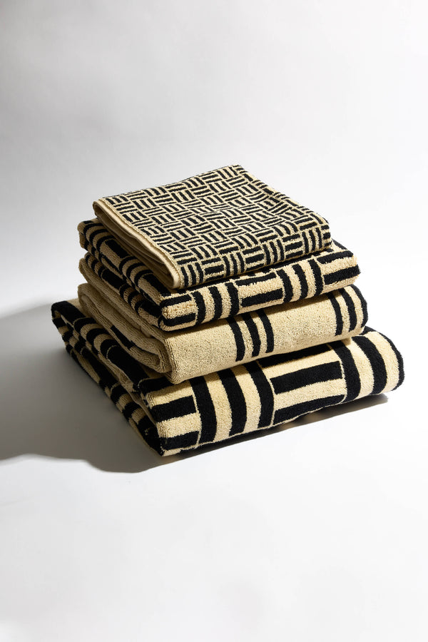 Torrens Hand Towel in Sand + Noir
