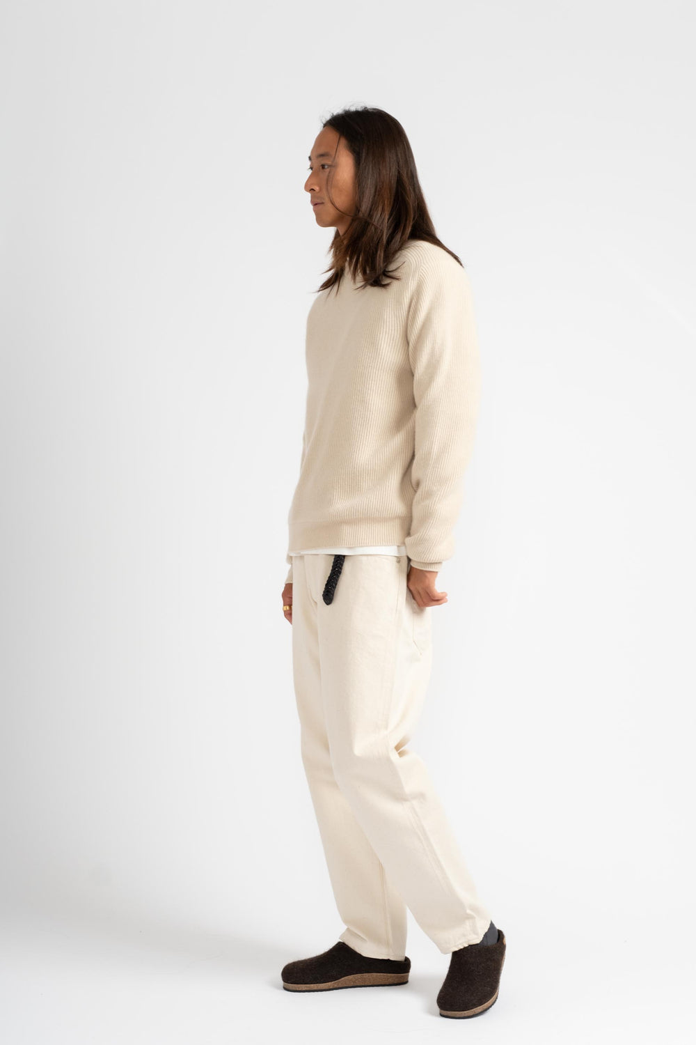 Innocent Cashmere Rib Crew Neck in Ivory