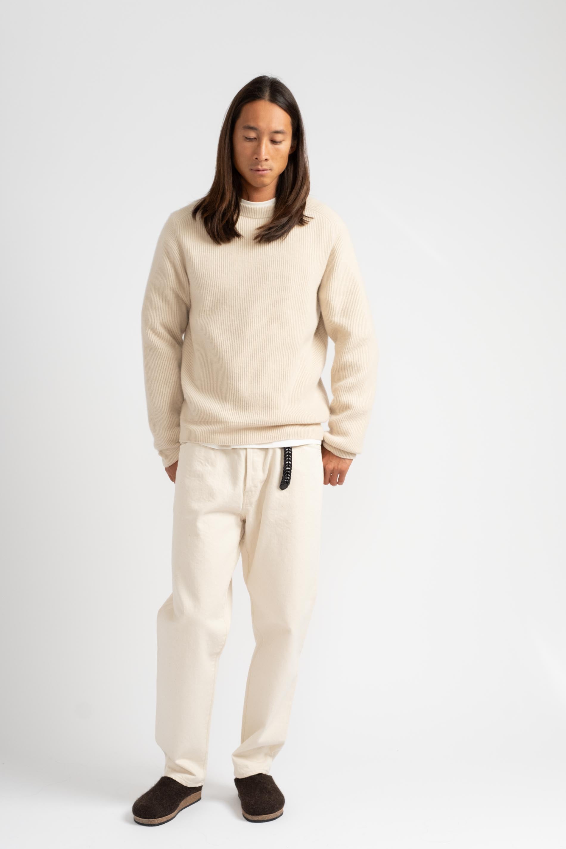 Batoner | Innocent Cashmere Rib Crew Neck in Ivory – RELIQUARY