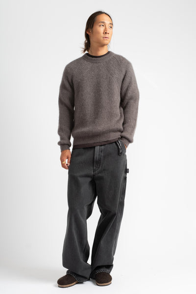 Pure Mohair Signature Crew Neck in Gray