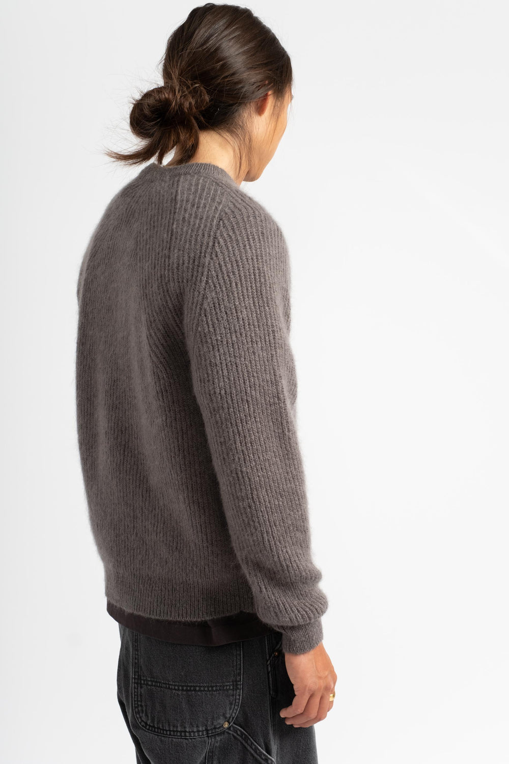 Pure Mohair Signature Crew Neck in Gray