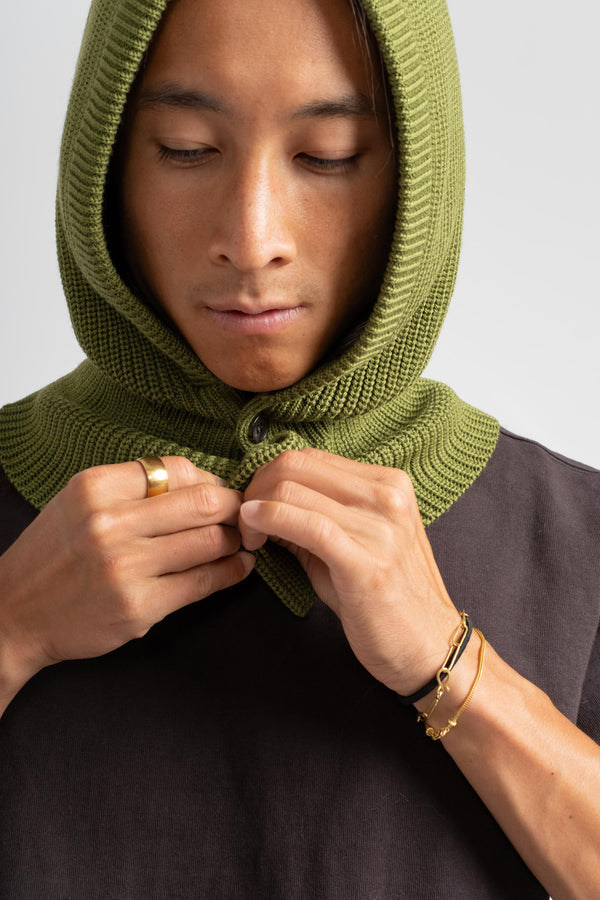 Solid Wool Balaclava in Cedar Green