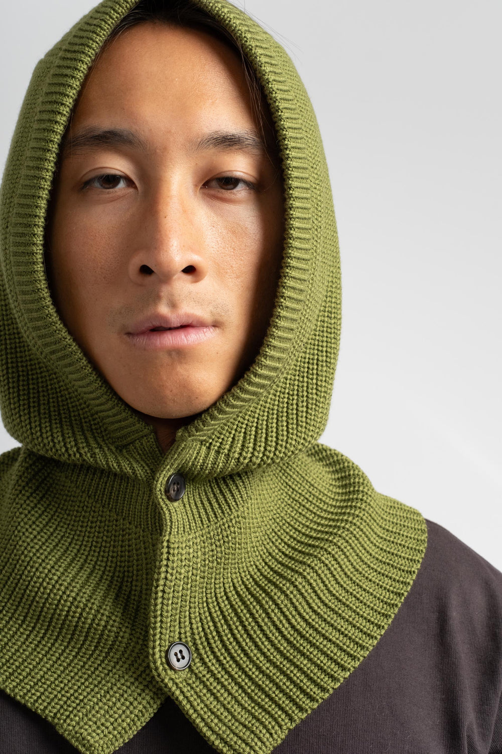 Solid Wool Balaclava in Cedar Green