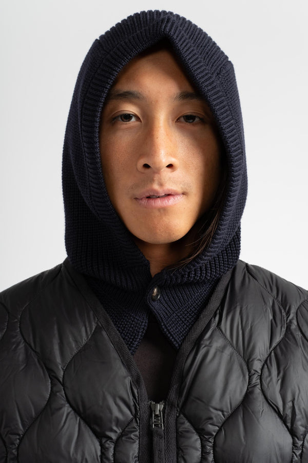 Solid Wool Balaclava in Navy