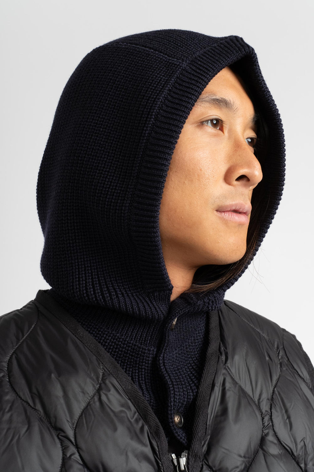 Solid Wool Balaclava in Navy