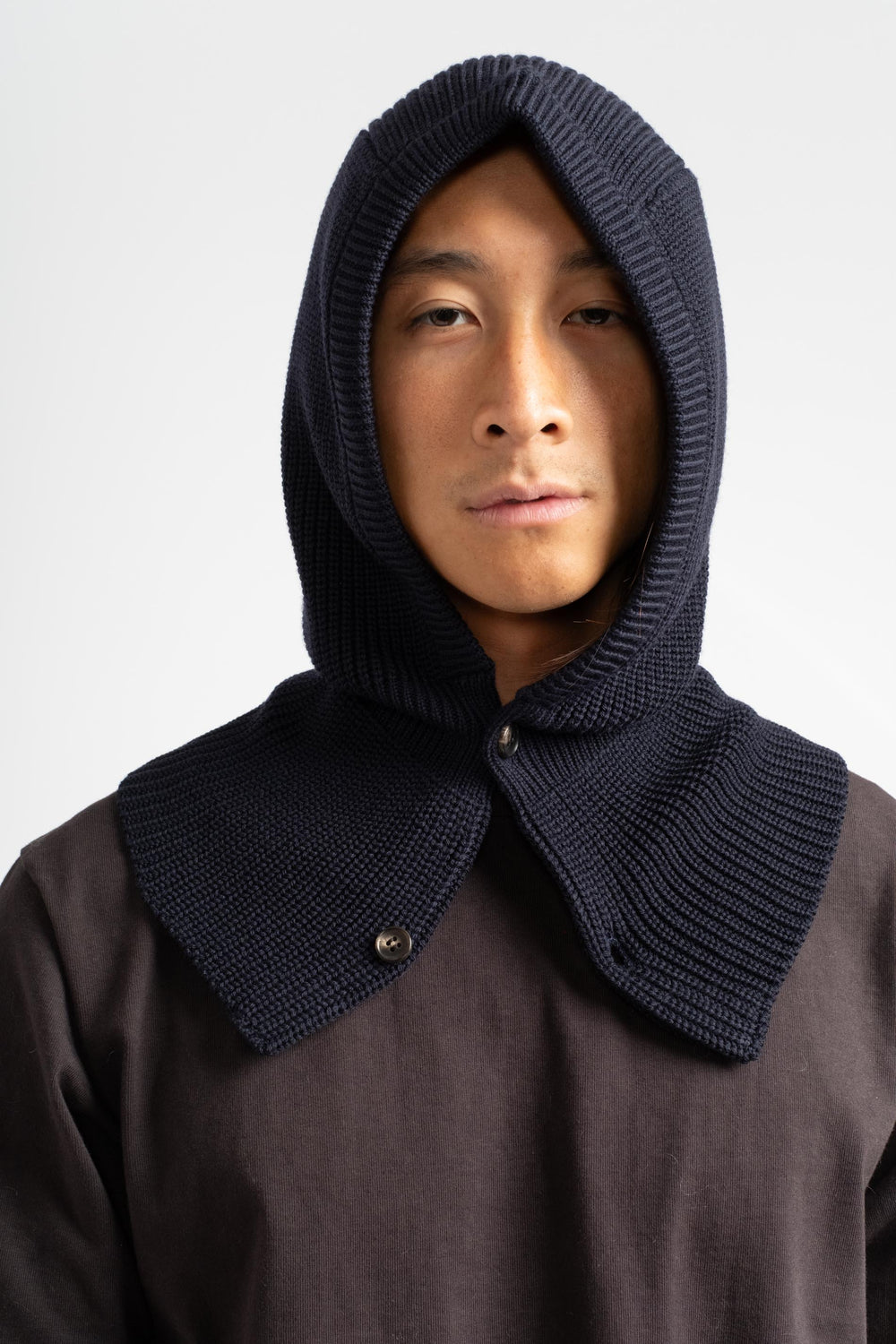 Solid Wool Balaclava in Navy