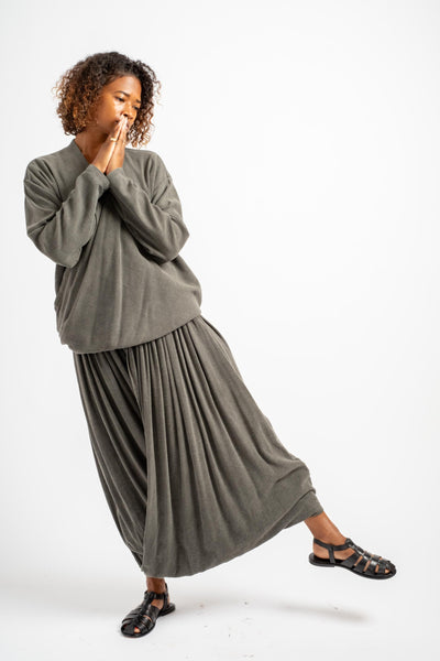 Double Layered Drapy Skirt in Slate