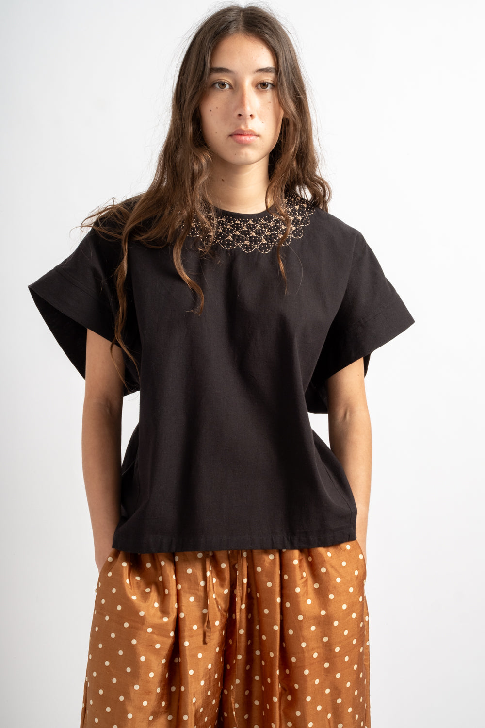Cotton Pullover in Black