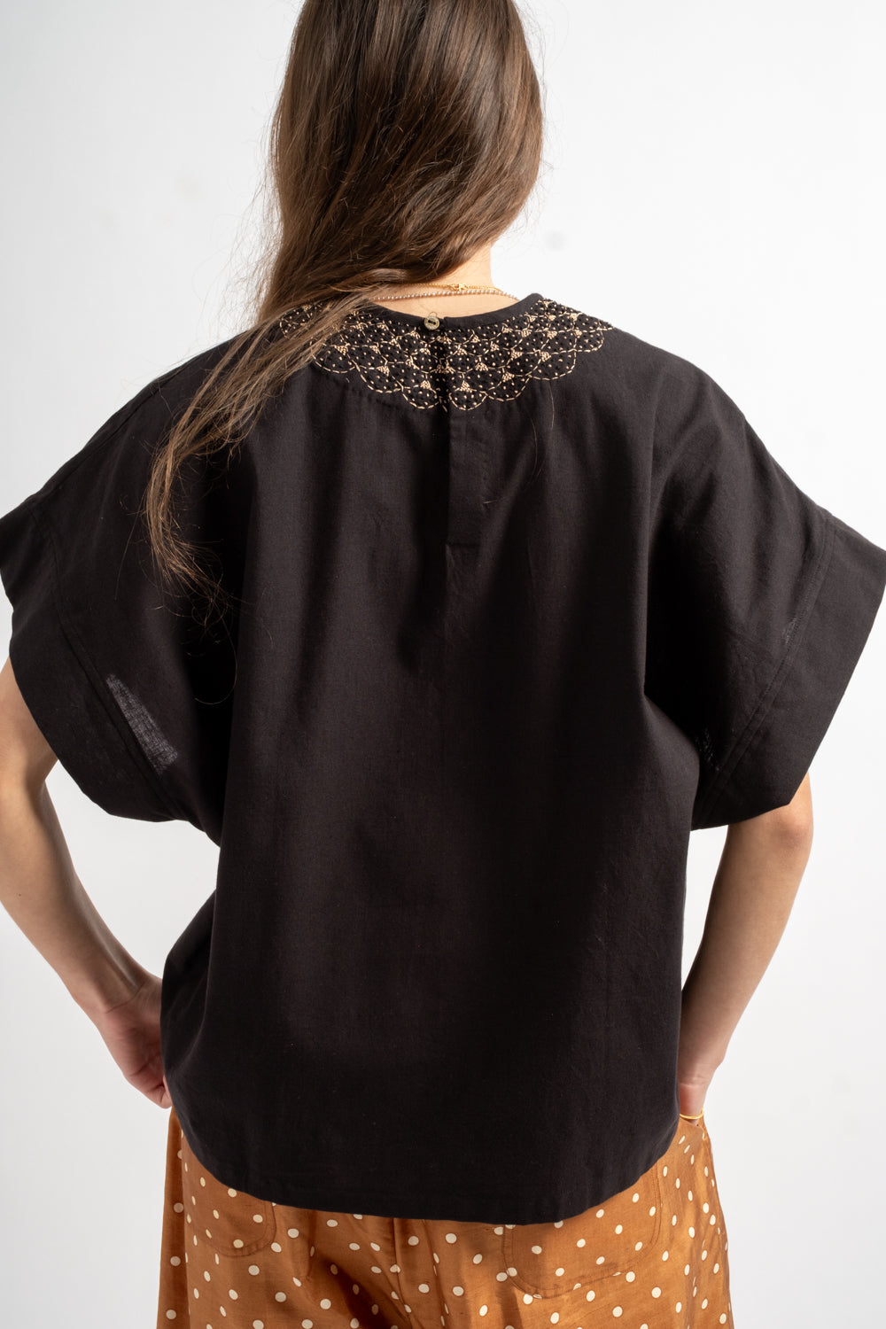 Cotton Pullover in Black