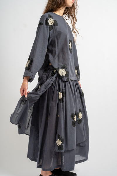 Cotton Skirt in Charcoal