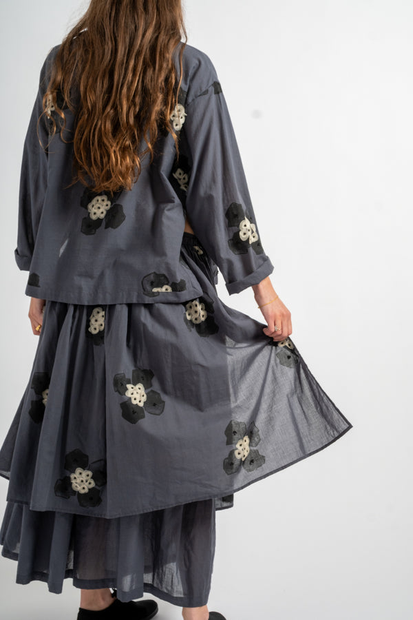 Cotton Skirt in Charcoal