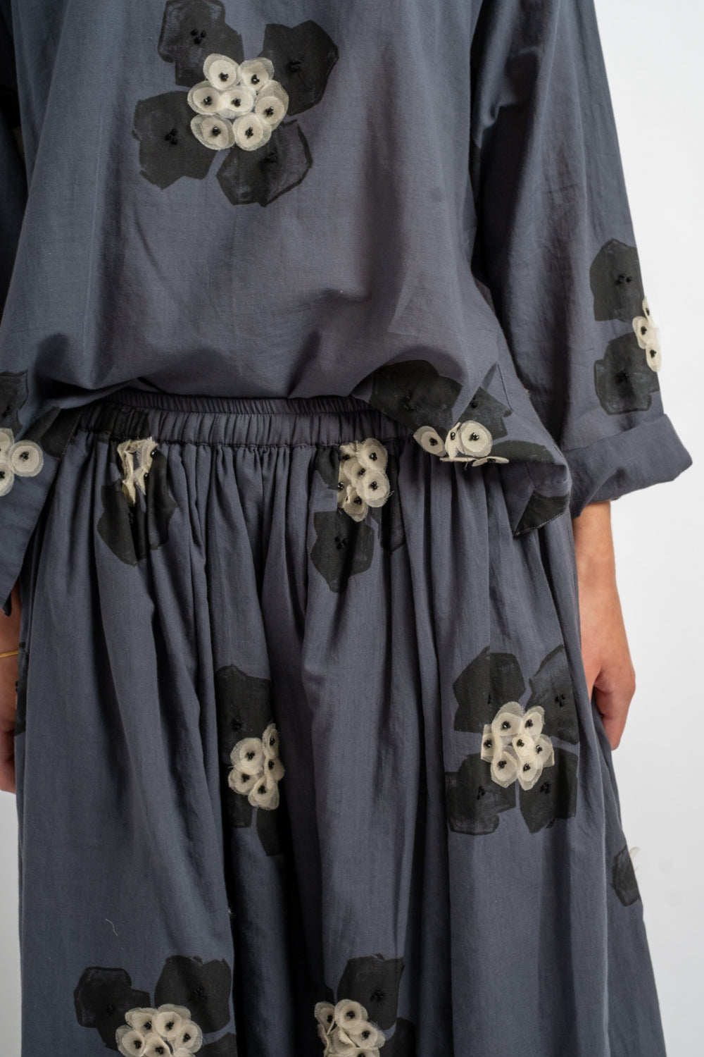 Cotton Skirt in Charcoal
