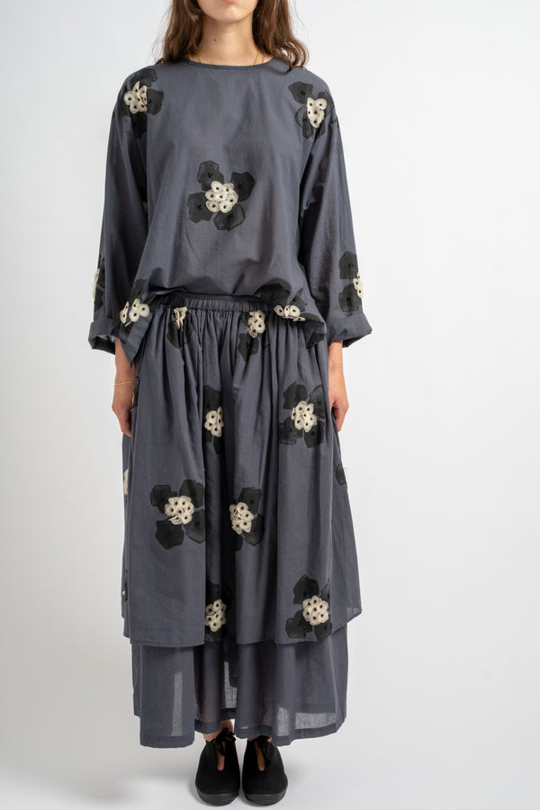 Cotton Skirt in Charcoal