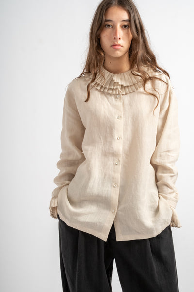 Linen Blouse in Ecru