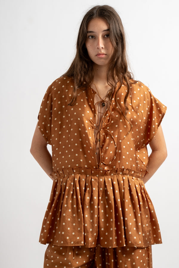 Silk Blouse in Brown