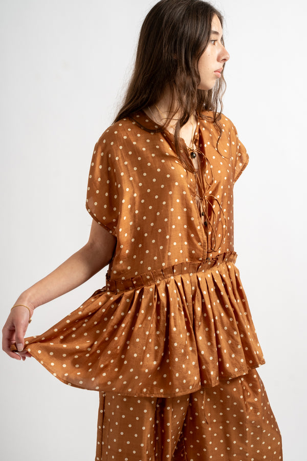 Silk Blouse in Brown