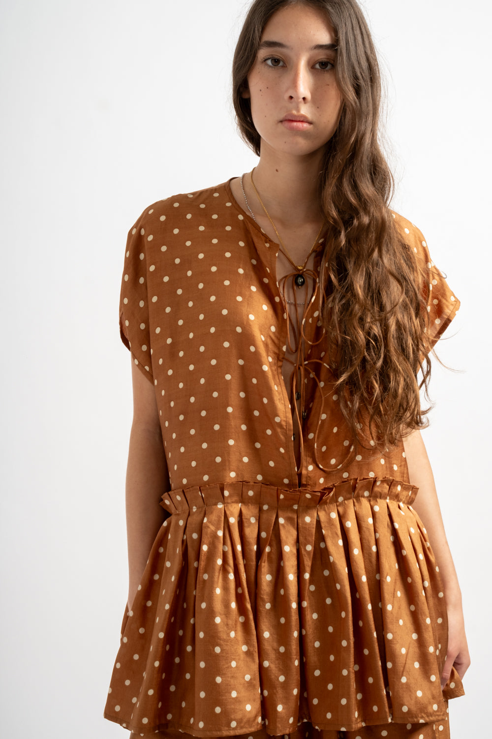 Silk Blouse in Brown