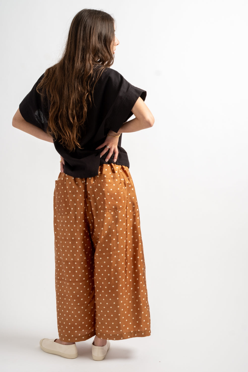 Silk Pants in Brown