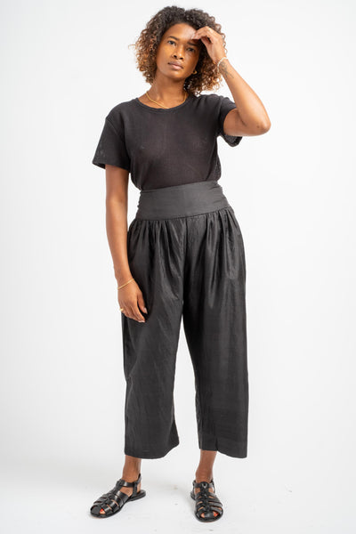 Wide Belt Pants in Black