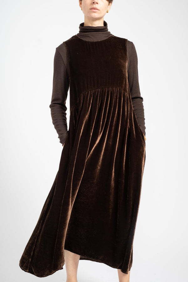 Adele Dress in Chocolate Velvet