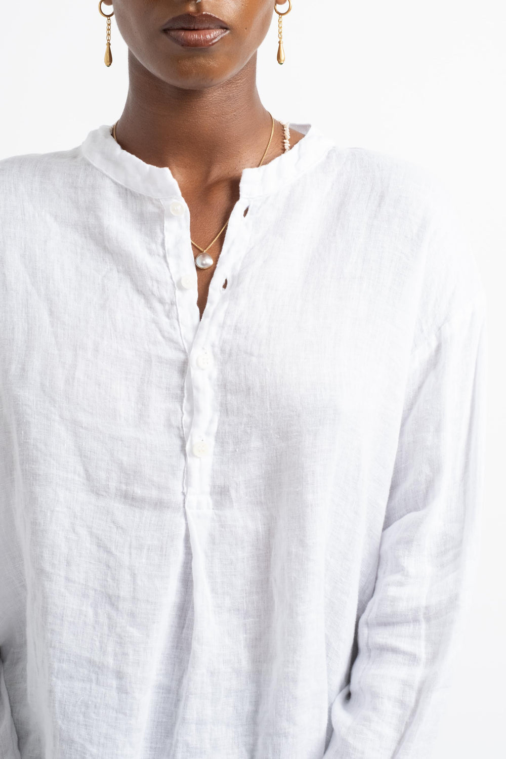 Ariana Popover Shirt in White