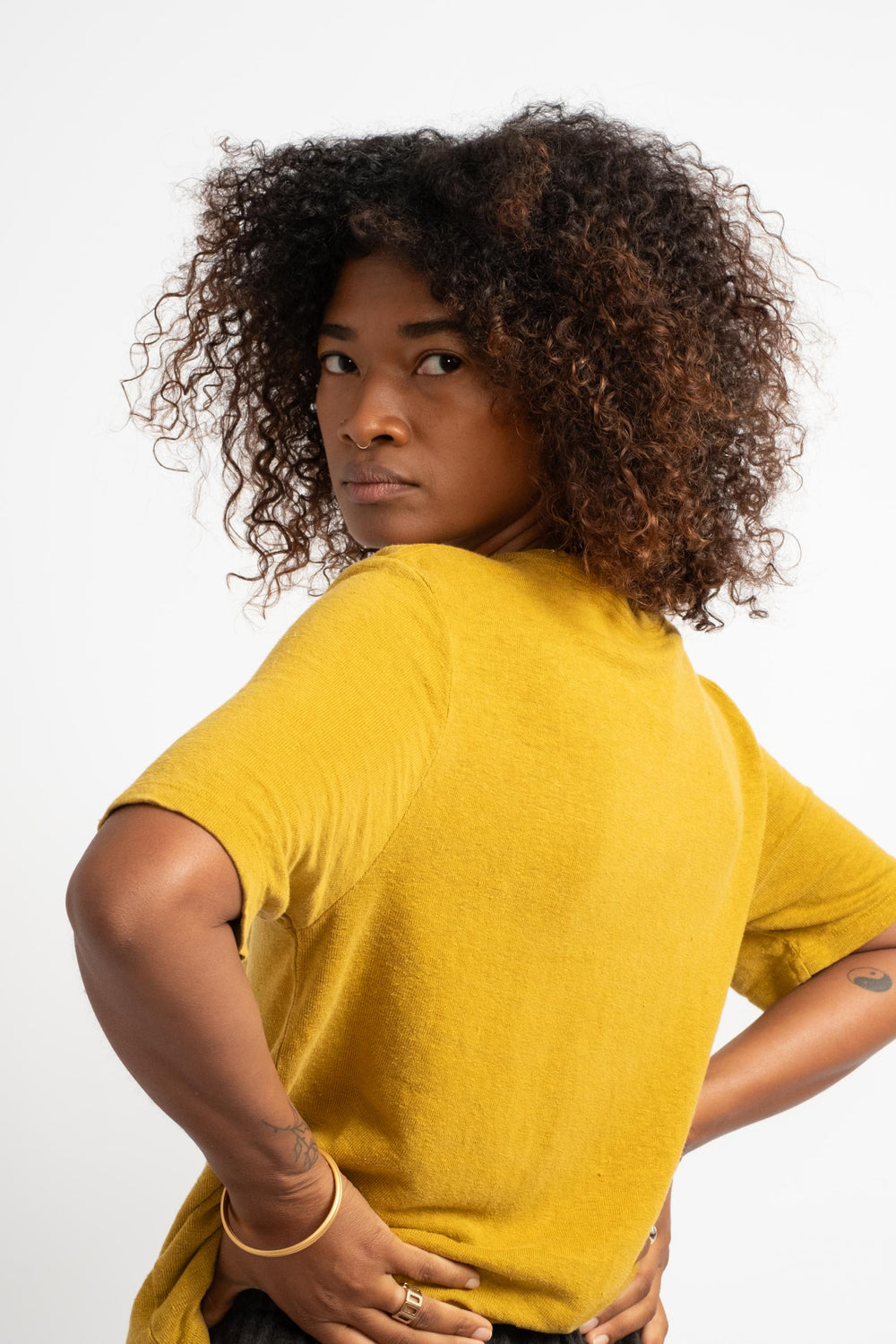 Dakota 100% Hemp Cropped Tee in Citrine Yellow