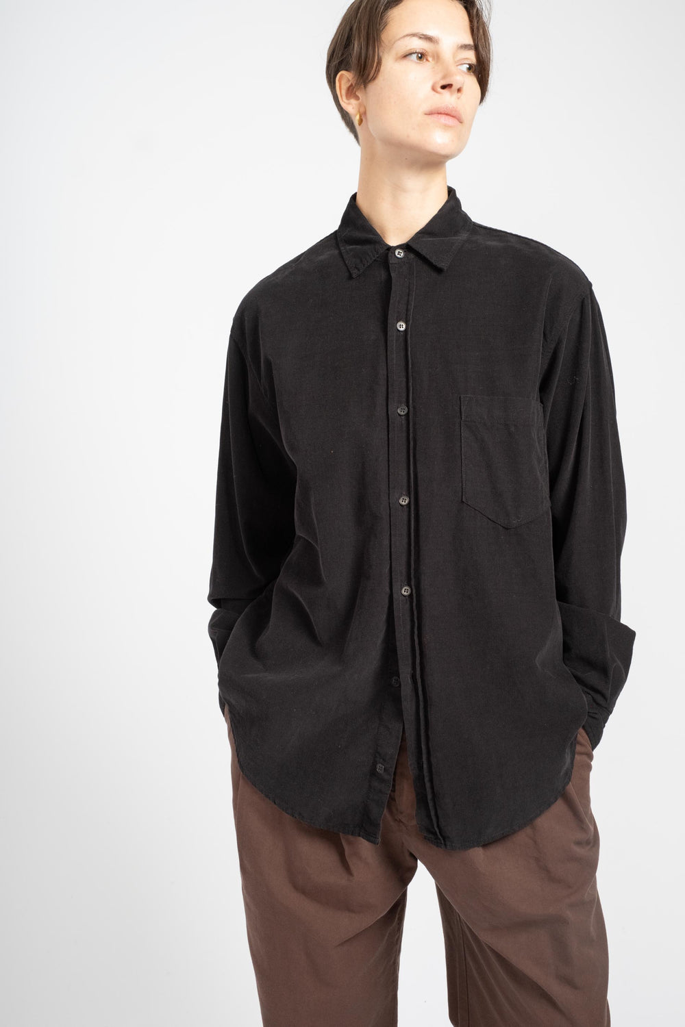 Joss Wide Wale Shirt in Black