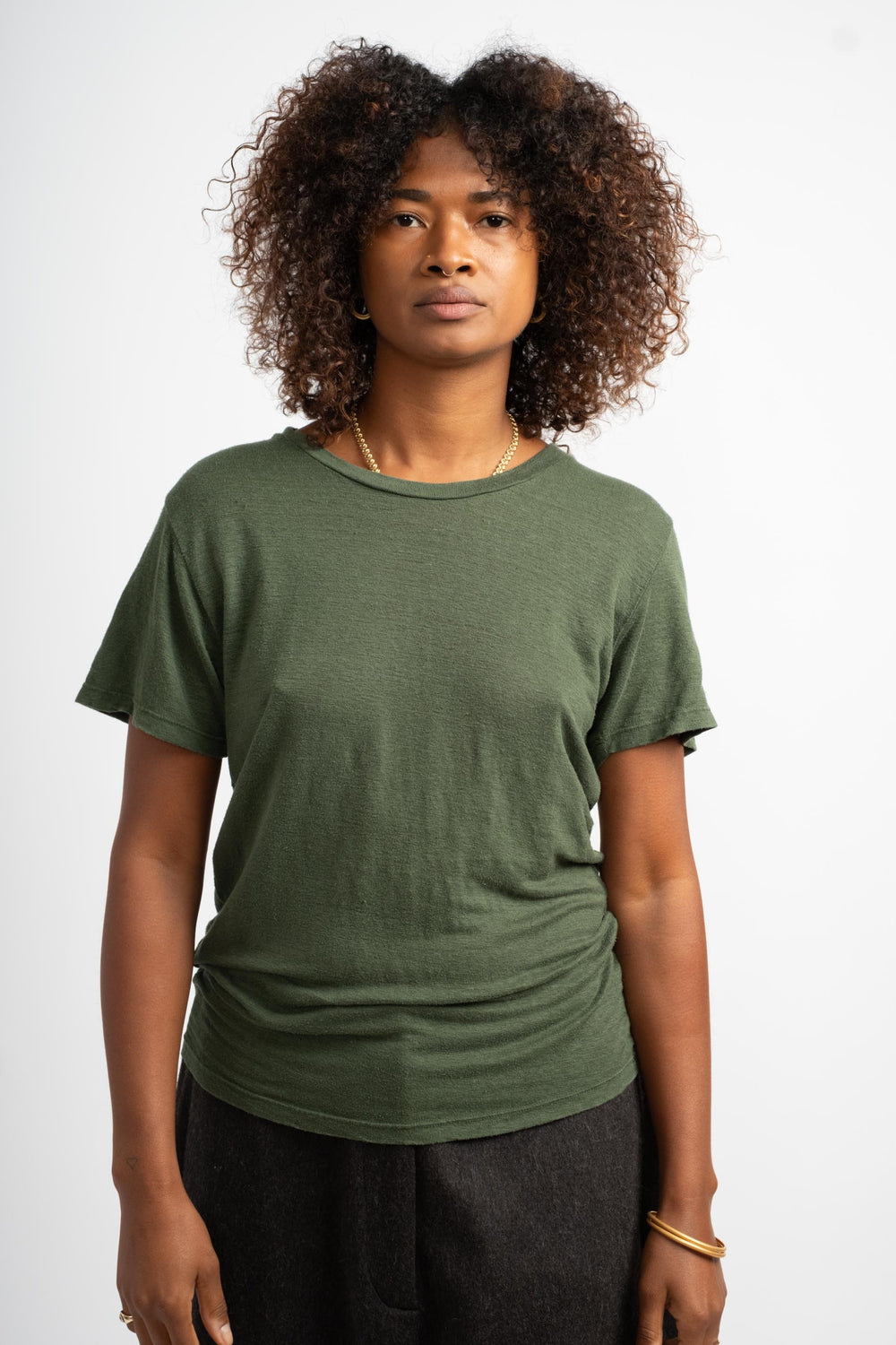 Madison 100% Hemp Tee in Hunter Green