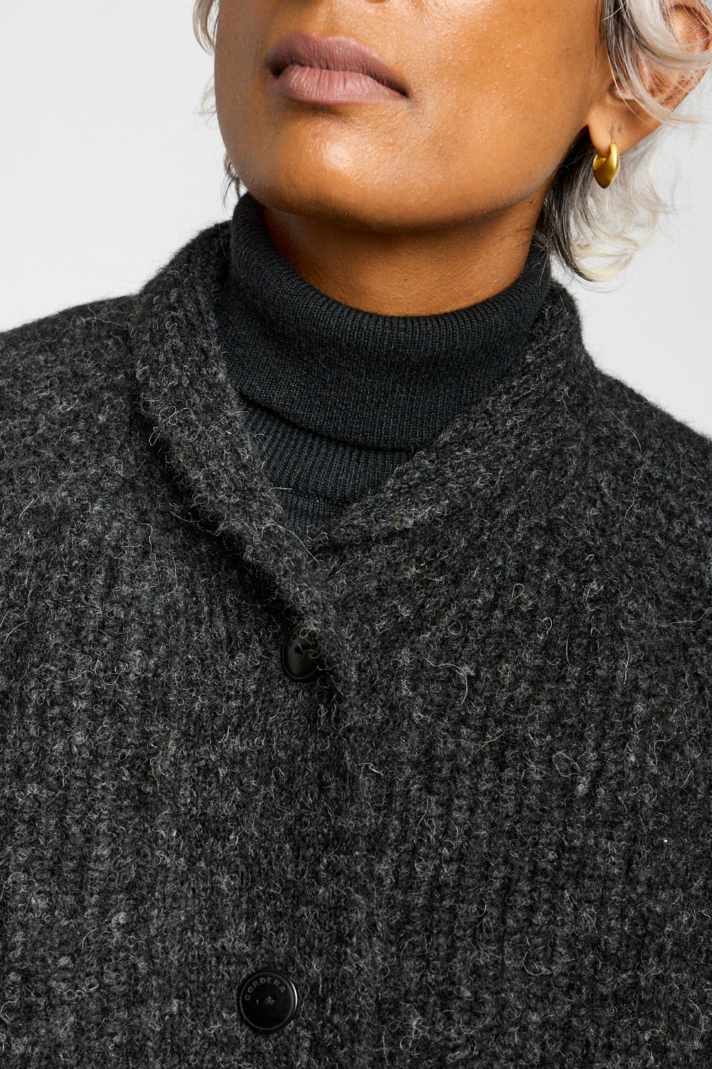 Baby Alpaca Cardigan in Anthracite