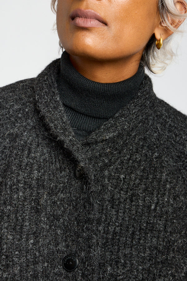 Baby Alpaca Cardigan in Anthracite