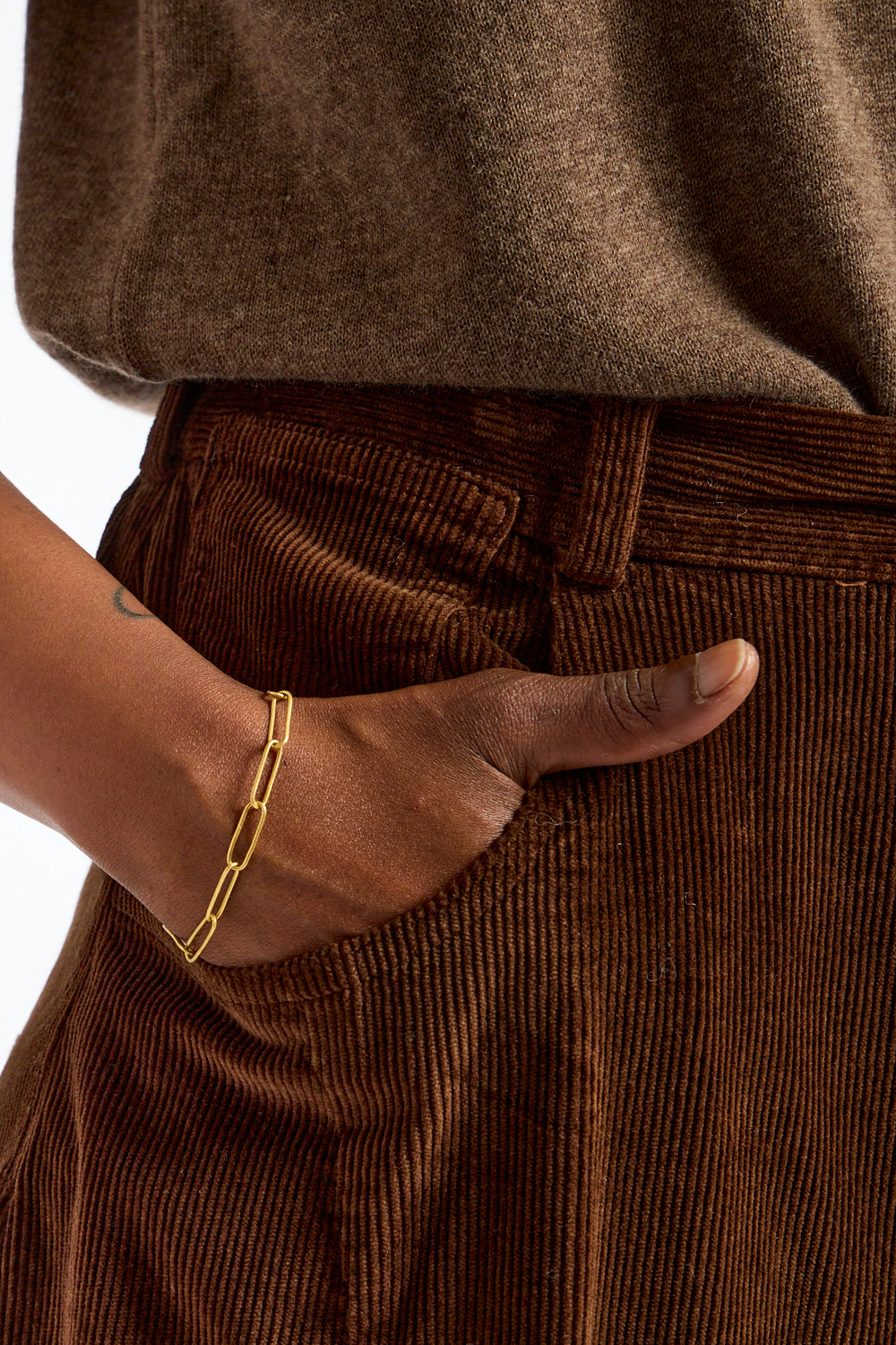 Corduroy Baggy Pant in Brown