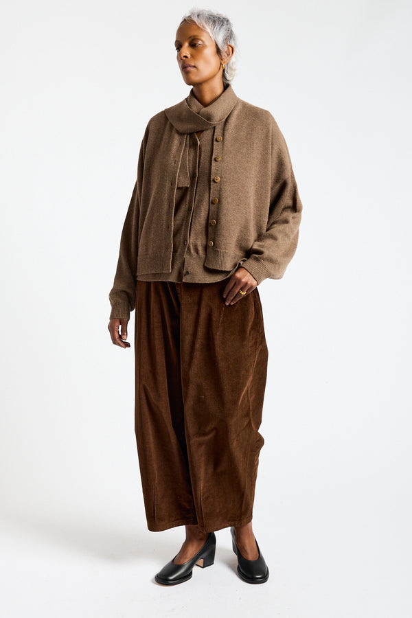 Merino Wool Cardigan in Taupe