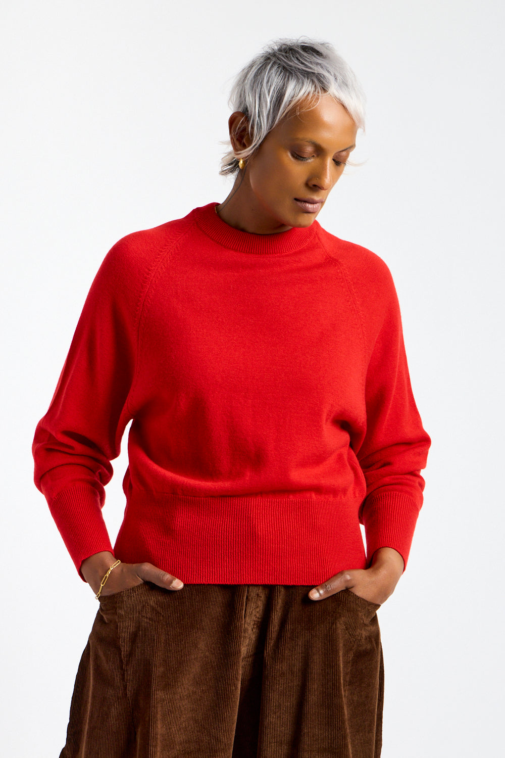Merino Wool Sweater in Red