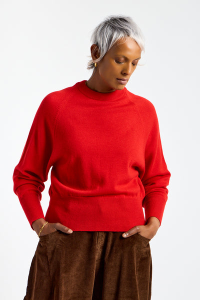 Merino Wool Sweater in Red