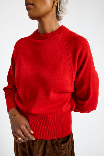 Merino Wool Sweater in Red
