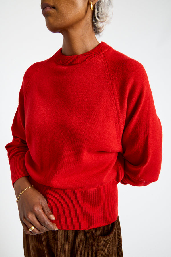 Merino Wool Sweater in Red